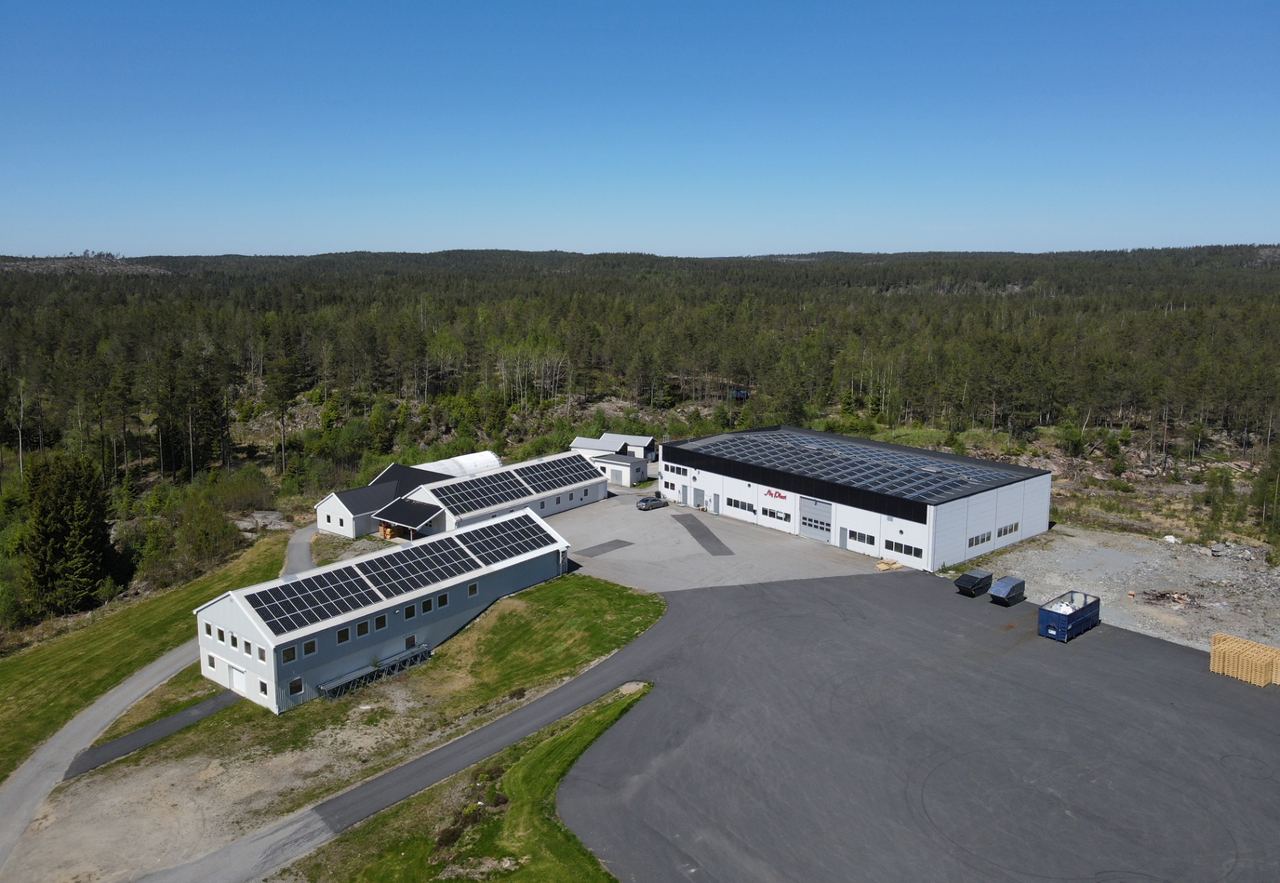 Solcellepaneler på tak